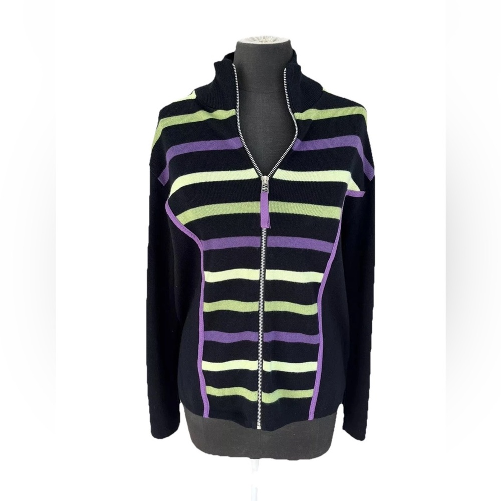 Skovhuus sweater-Denmark-1990s/Y2K Cardigan-unisex-size L‎ Full zip vintage